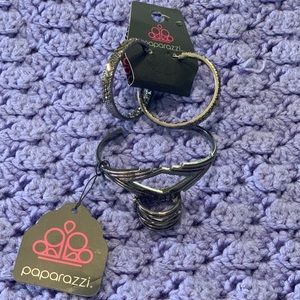 Paparazzi jewelry set of 3 black/silver